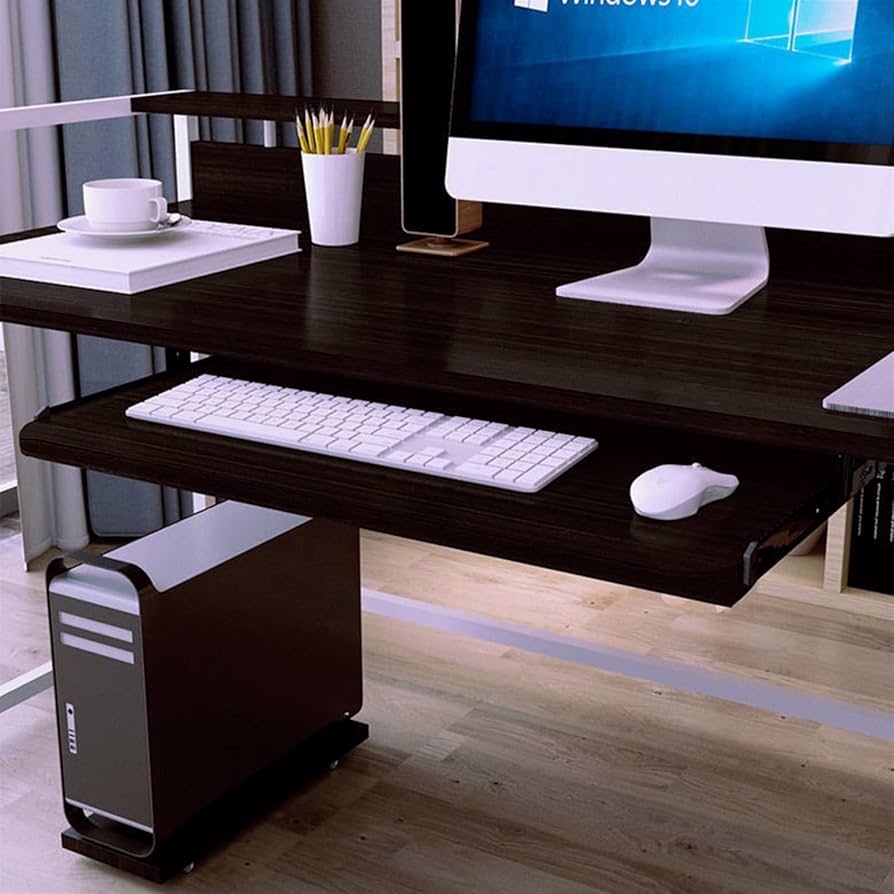 デスク下キーボードトレイ 引き出し式キーボード&マウス Amazon | デスク下コンピュータキーボードトレイ - マウスと